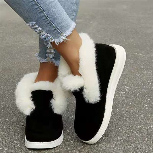 Minimalist Thermal Lined Faux Suede Snow Boots