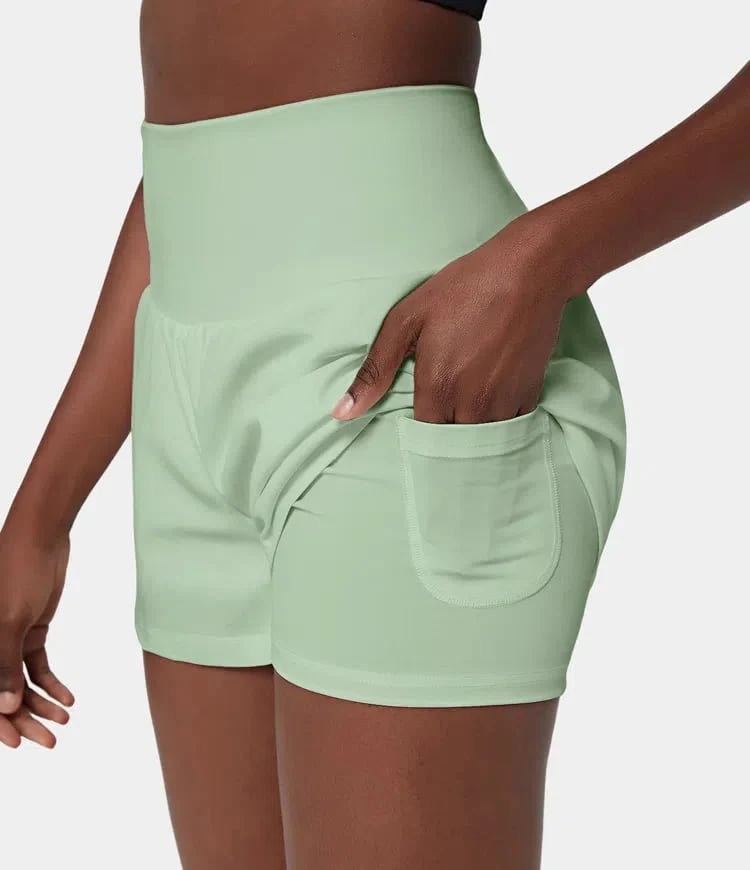 ✨️2025 New Hot Sales🥰High Waisted 2-in-1 Yoga Shorts & Side Pockets