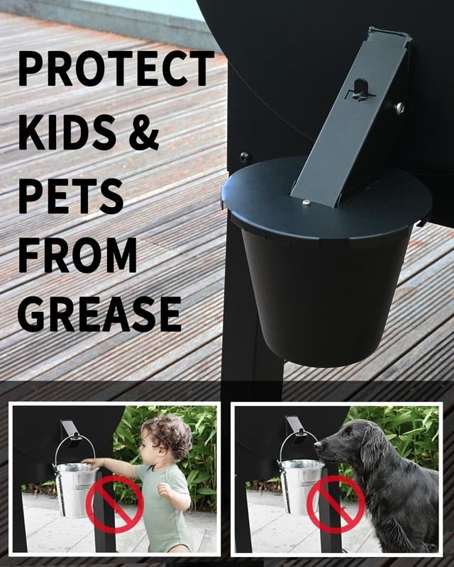 Grease Bucket with Lid & Silicone Liner