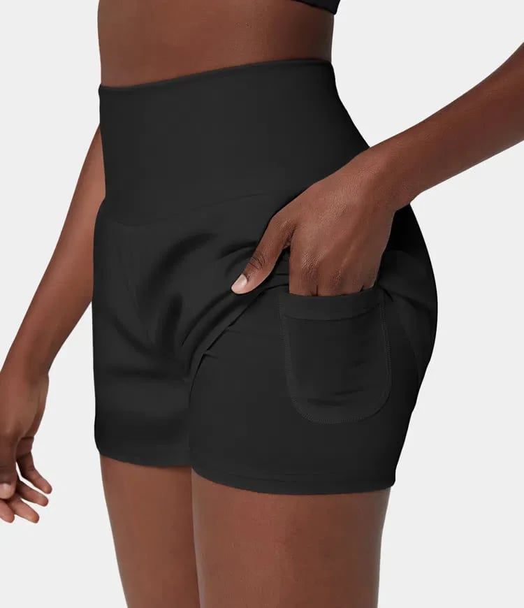 ✨️2025 New Hot Sales🥰High Waisted 2-in-1 Yoga Shorts & Side Pockets