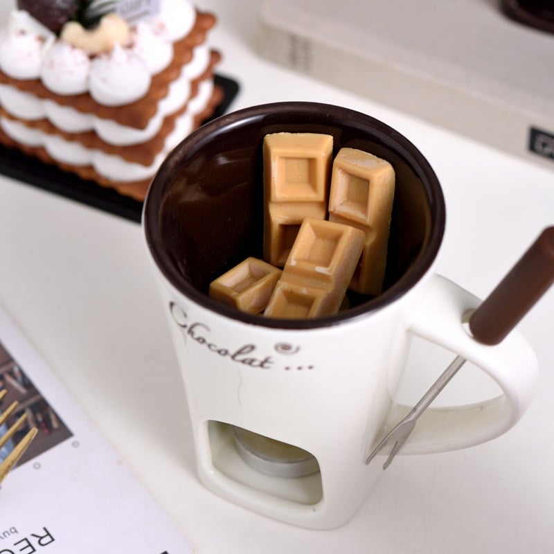 🍫 Handmade Chocolate Melting Mug – The Cozy Fondue Experience