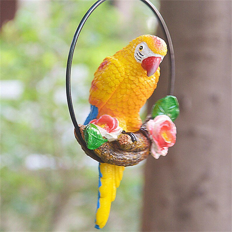 hambort™-Iron ring parrot pendant garden decoration