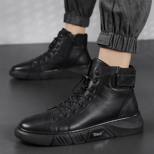 Italian High-top Lace Up Martin Leather Boots