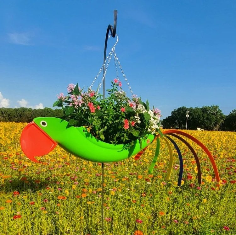 hambort™-Bright Colorful Bird Hanging Planter Yard Decor