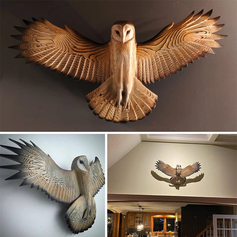 hambort™-Barn Owl Wall Art - Hand Carved Art