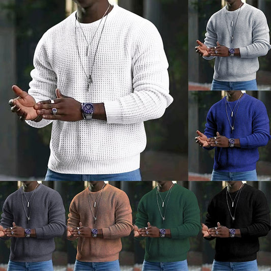 Long Sleeve Vintage Contrast Round Neck Men's T-Shirt