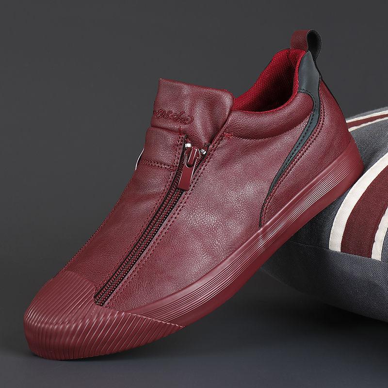 2025 Men's Zipper Leather Flats