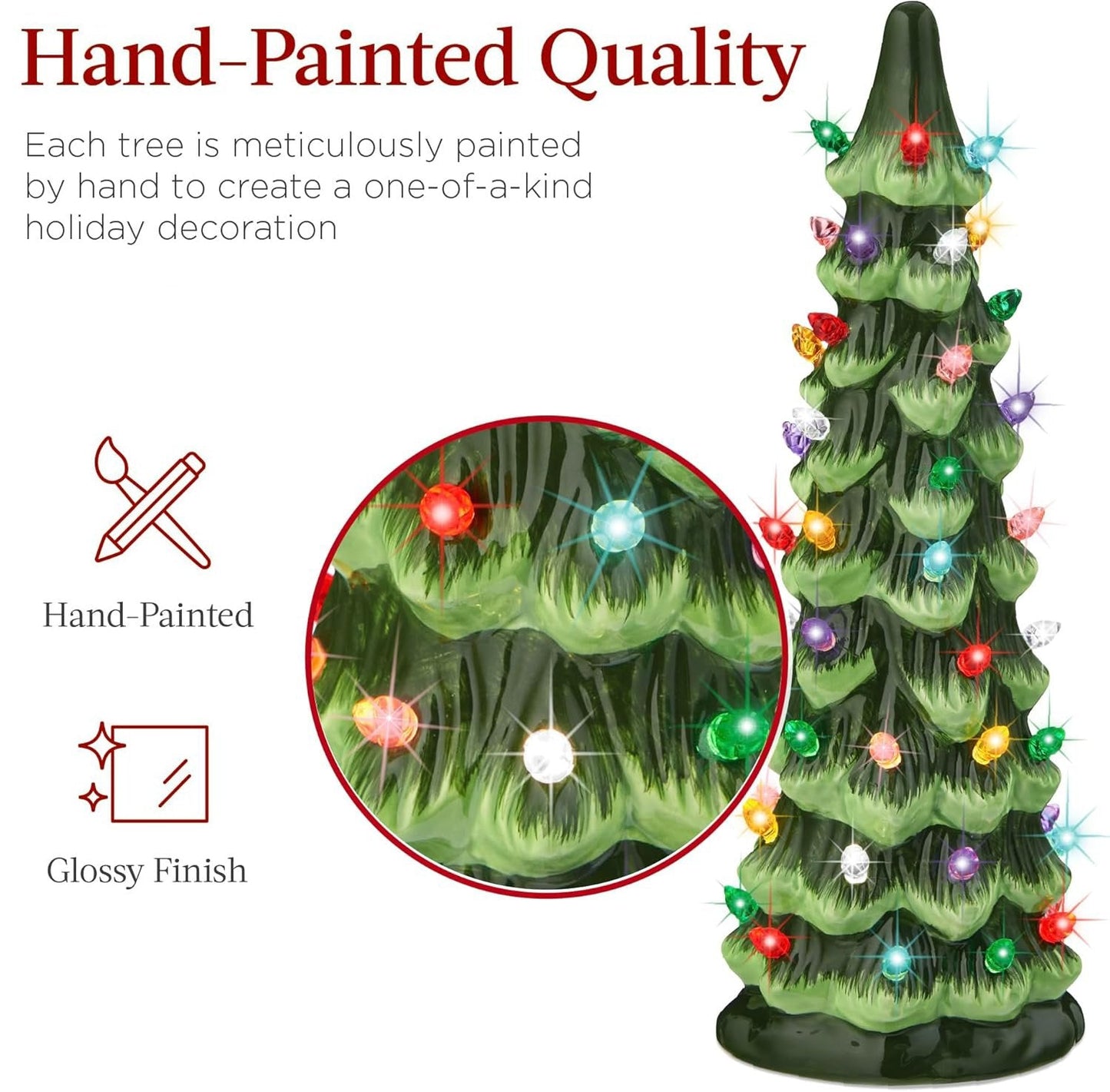 🎁🎄Retro Hand-Painted Tabletop Christmas Trees with Timer (⏰Limited Quantities Available)