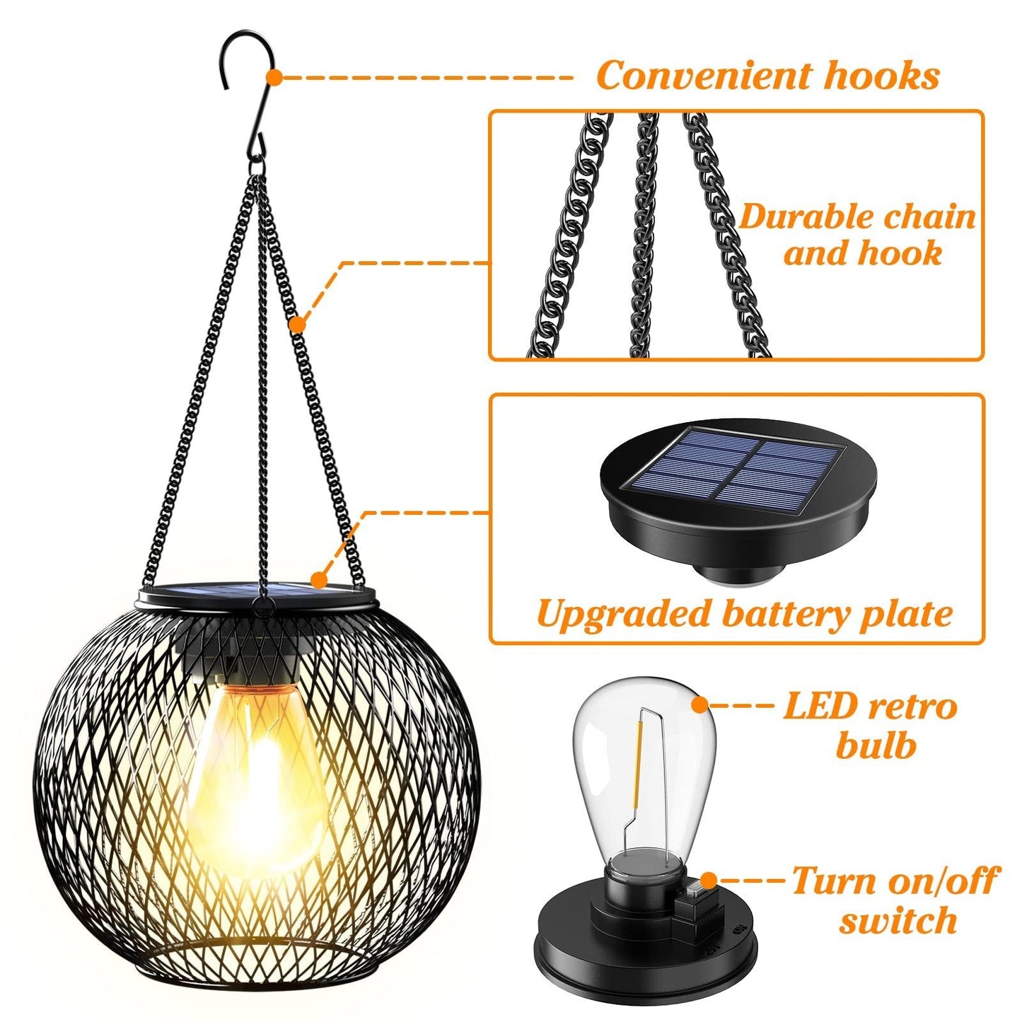 hambort™-Solar Outdoor Lights Upgraded Hanging Lantern