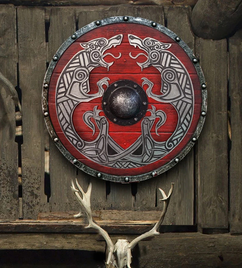 hambort™-Eivor Valhalla Raven Battle Damaged Viking Wooden Shield 30CM