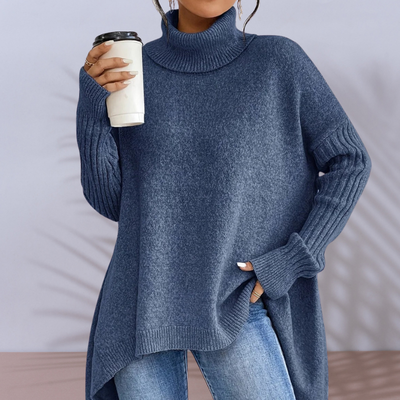 LIBERTY - HIGH-NECK RELAXED KNITTED PULLOVER