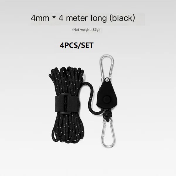 hambort™-Portable Adjustable Fix Tent High Strength Fast Release Pulley Camping Rope(4 Pcs/Set)