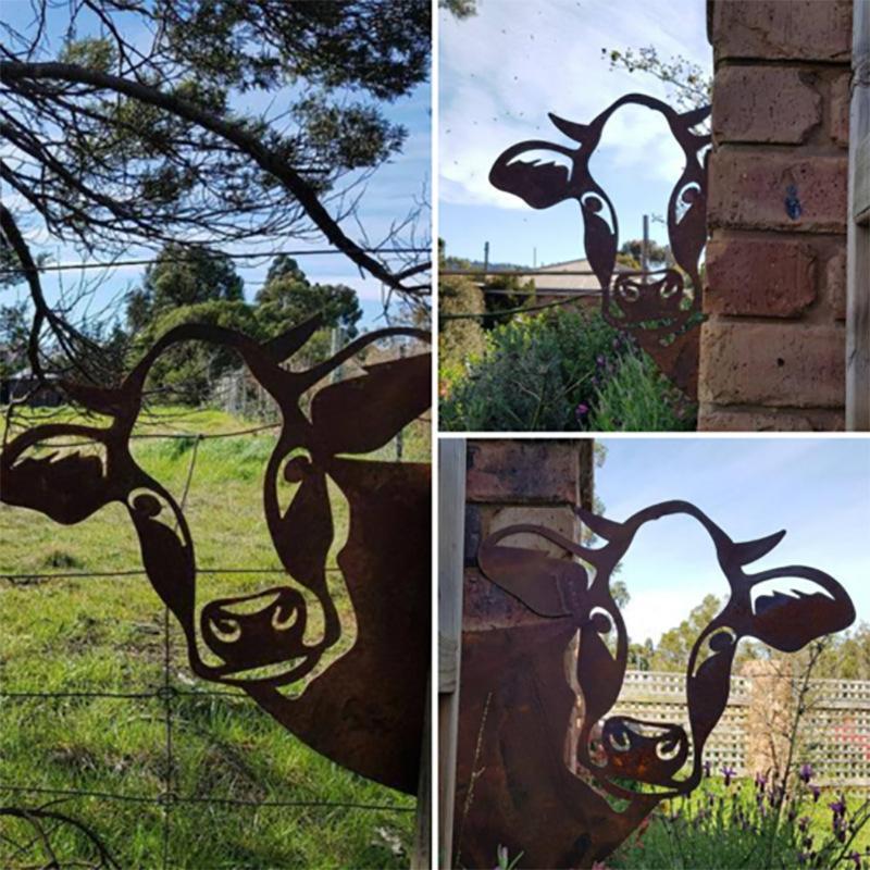 hambort™-Outdoor garden farm peeping goat metal artwork interior decoration (meaning pastoral, natural and friendly)