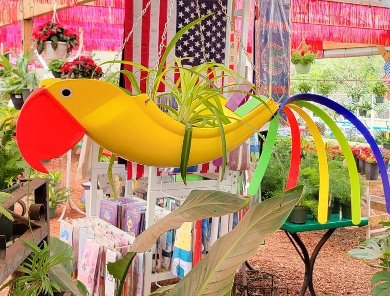 hambort™-Bright Colorful Bird Hanging Planter Yard Decor