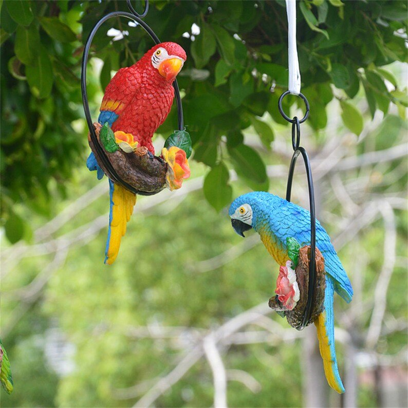 hambort™-Iron ring parrot pendant garden decoration