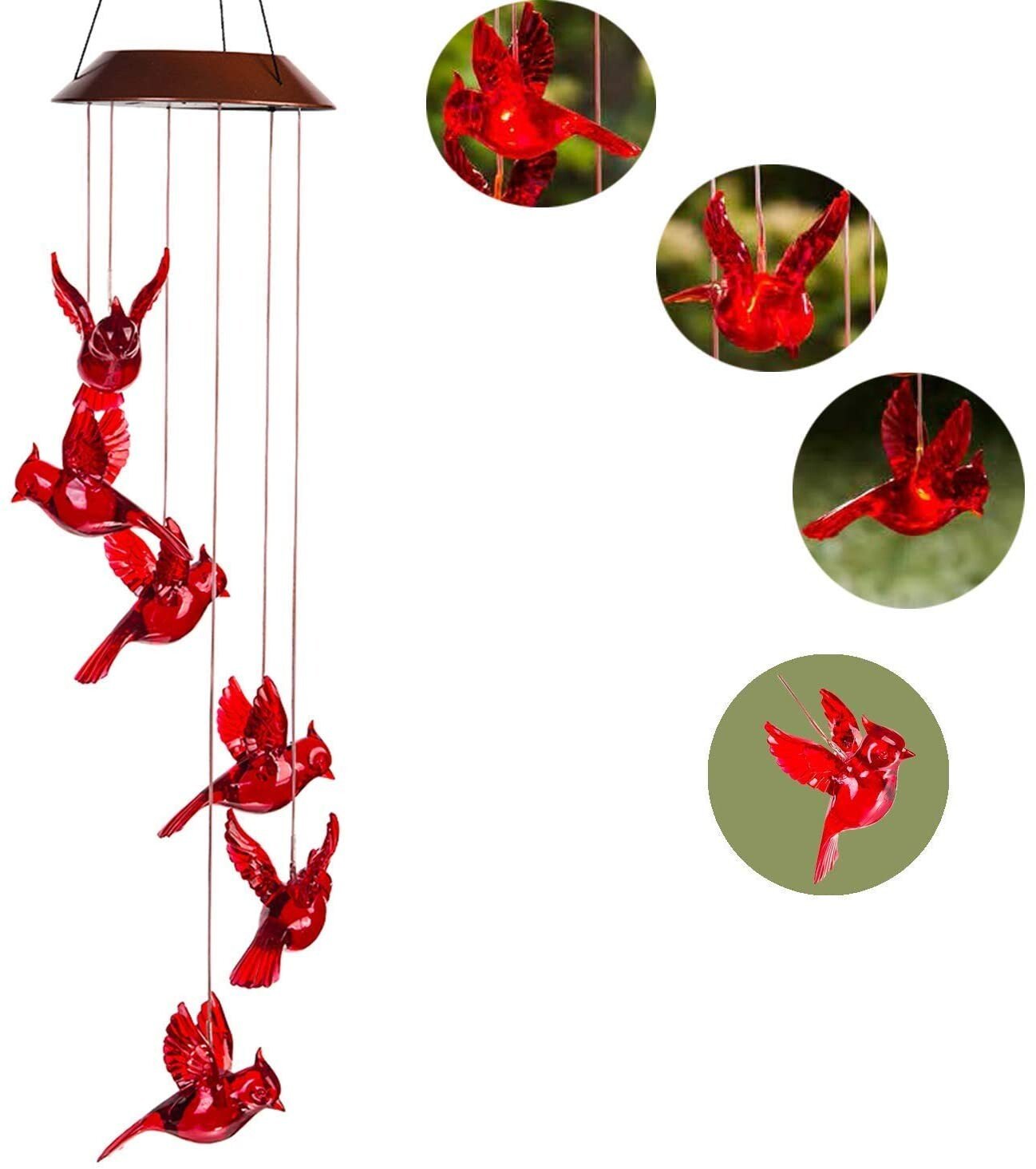 hambort™-Solar Cardinal Wind Chime Light