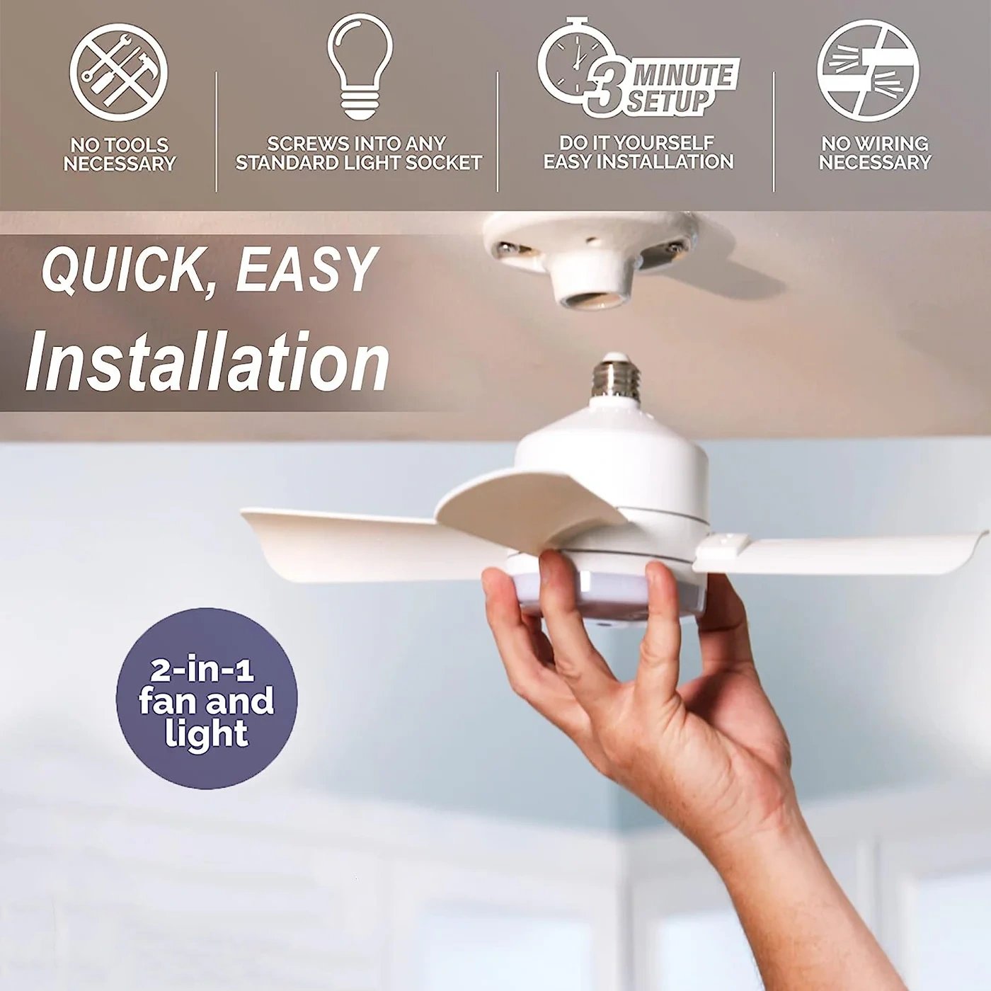 hambort™-2-IN-1 PORTABLE CEILING FAN & LIGHT with Remote Control