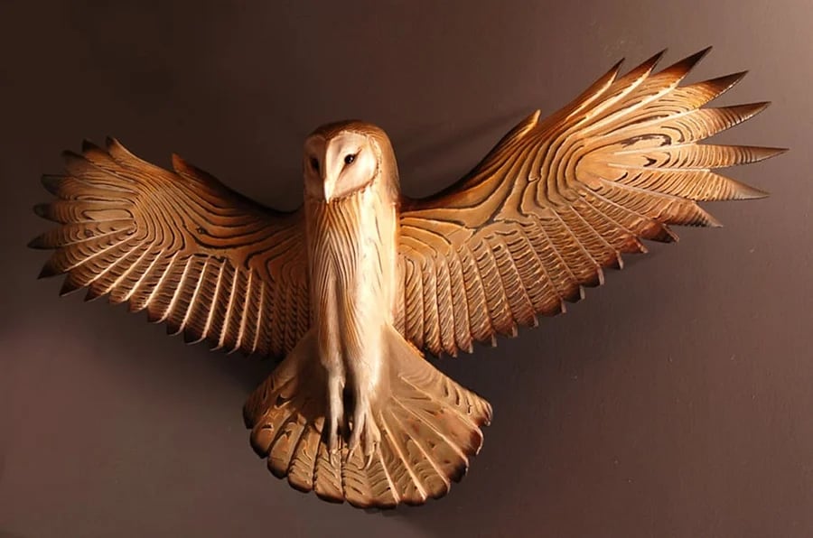 hambort™-Barn Owl Wall Art - Hand Carved Art