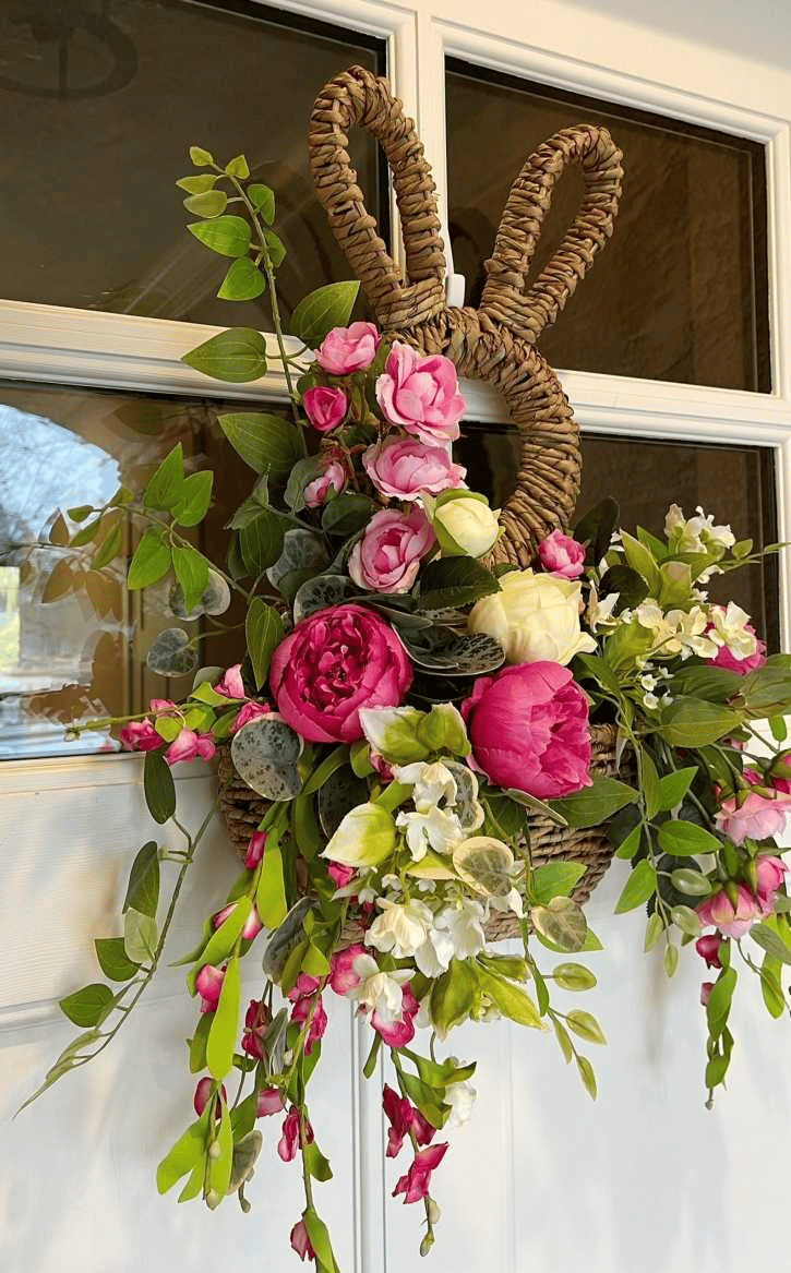 Bunny Basket Hanging Wall Pocket Spring Decor-🎉Easter early sale!!!