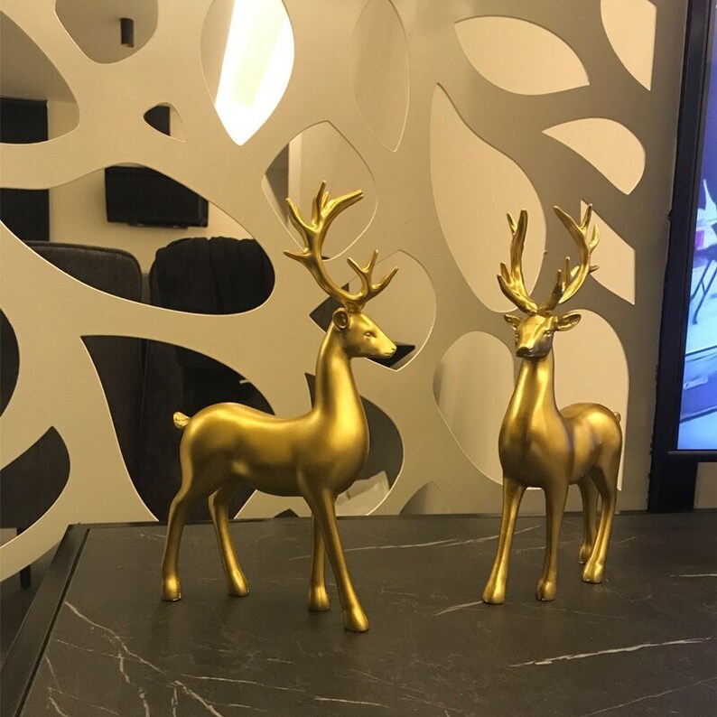 hambort™-Golden Couple Deer Figurines