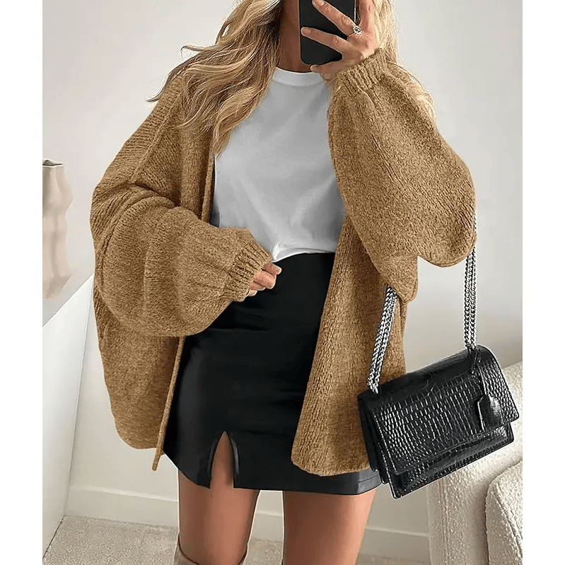 🧺✨ Women's Oversized Cardigan Sweater Fall Long Lantern Sleeve Knit
