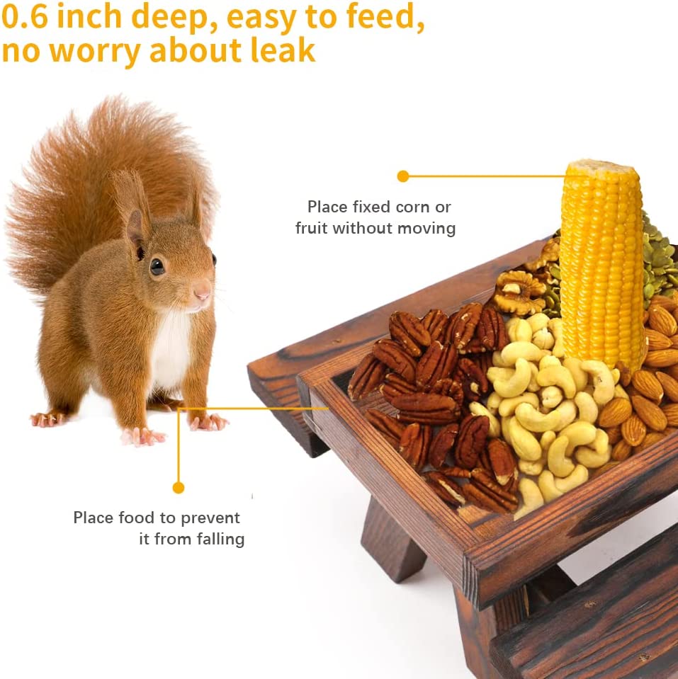 hambort™-Wooden Squirrel Feeder Picnic Tabler