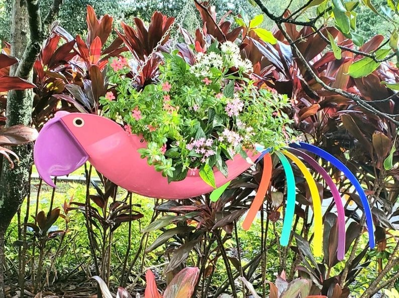 hambort™-Bright Colorful Bird Hanging Planter Yard Decor