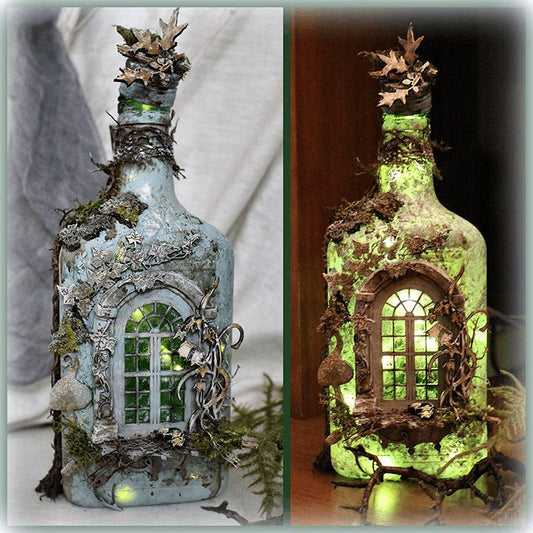 hambort™-Altered Art Bottle - Mystical forest stories