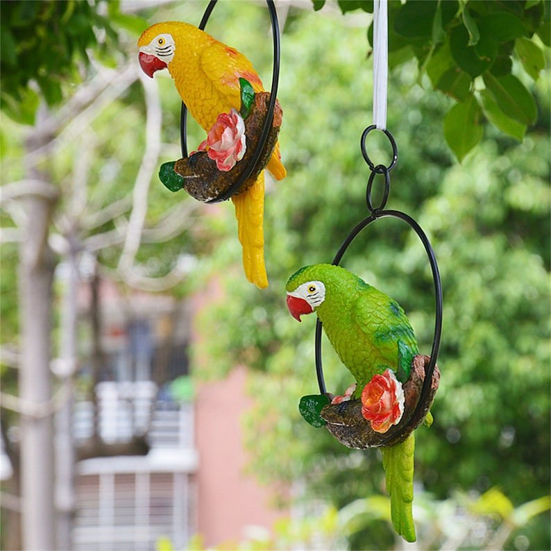 hambort™-Iron ring parrot pendant garden decoration