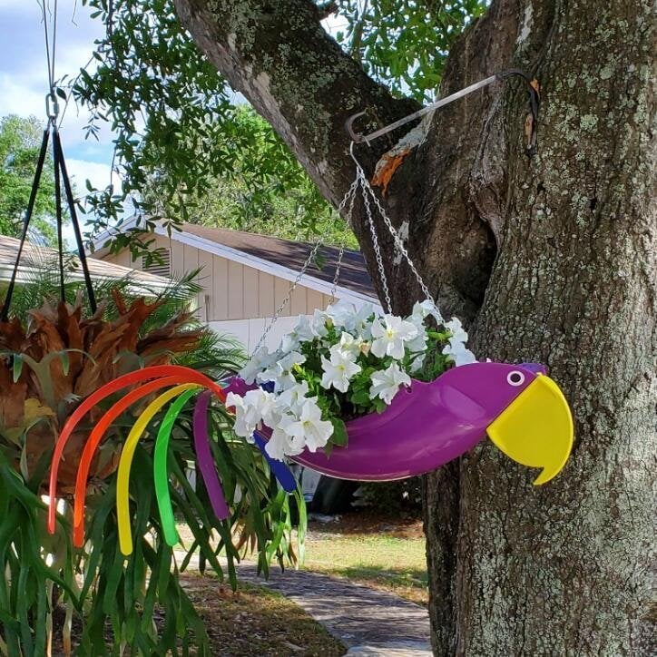 hambort™-Bright Colorful Bird Hanging Planter Yard Decor