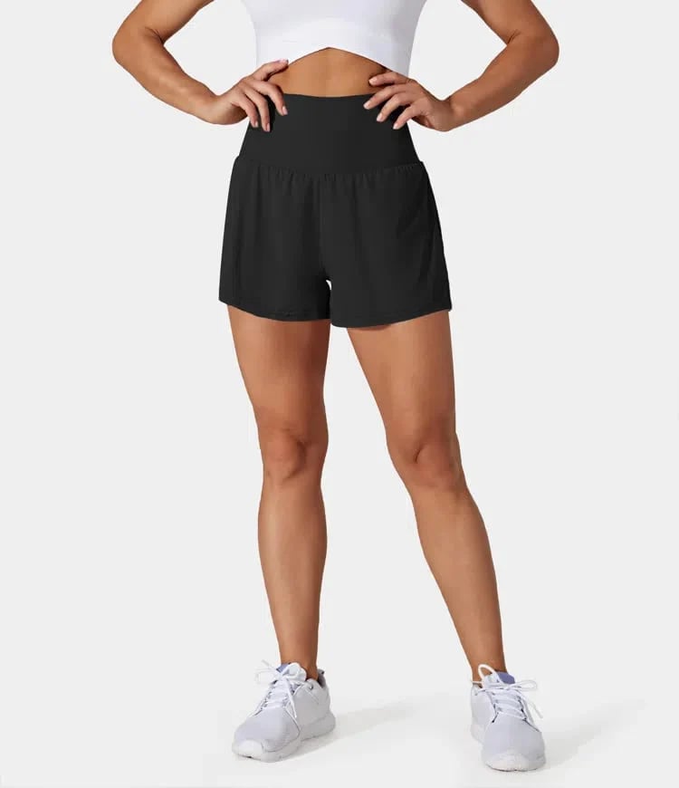 ✨️2025 New Hot Sales🥰High Waisted 2-in-1 Yoga Shorts & Side Pockets