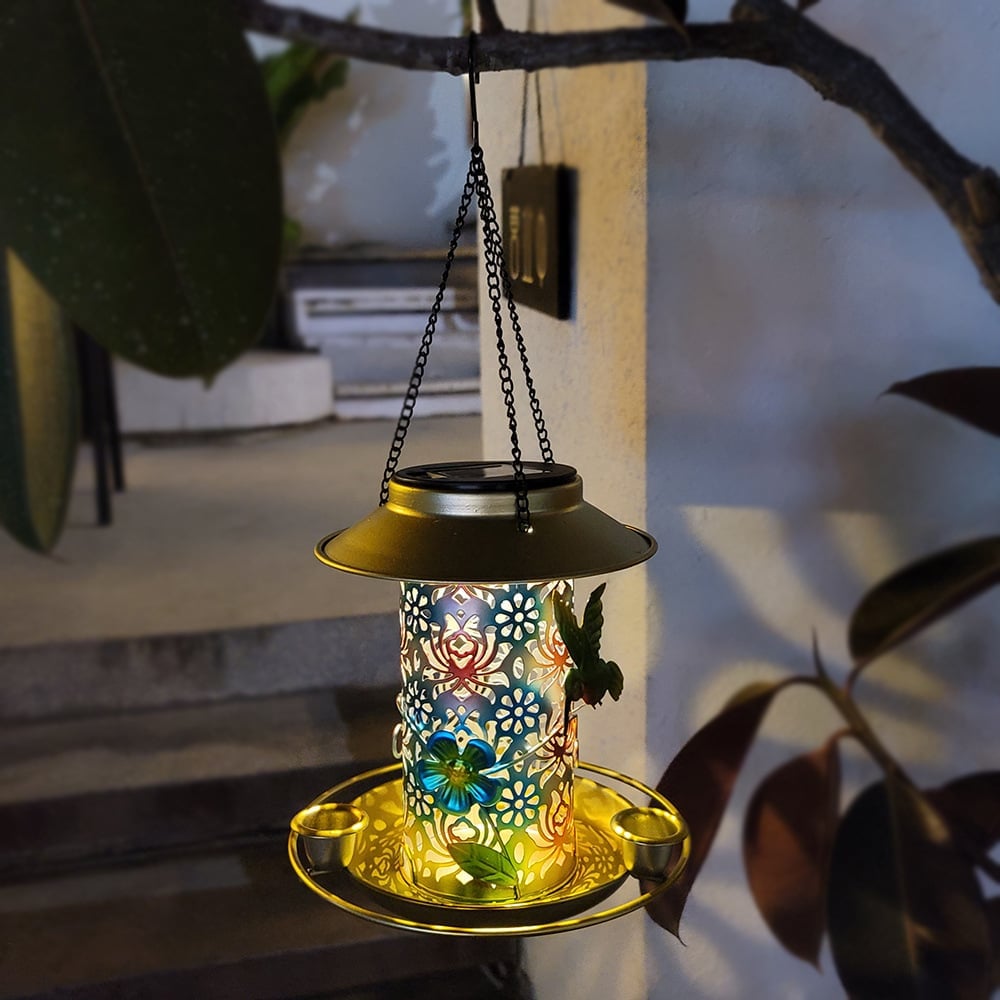 hambort™-Metal Bird Feeder Outdoor Hanging Solar Lamp