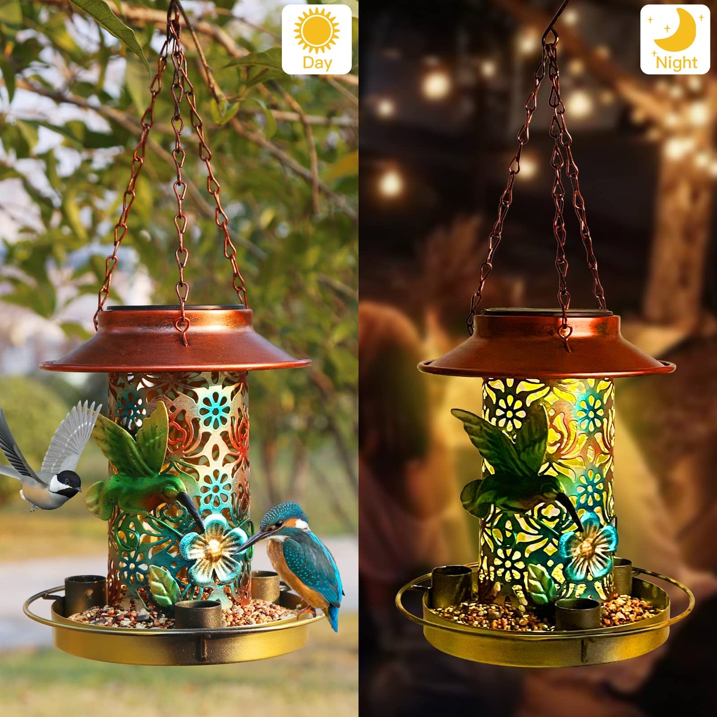 hambort™-Metal Bird Feeder Outdoor Hanging Solar Lamp