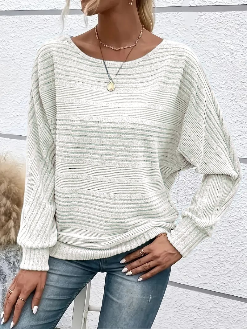 ⏰Hot Sale-Women's Soft Solid Batwing Sleeve Pullover Long Sleeve Top