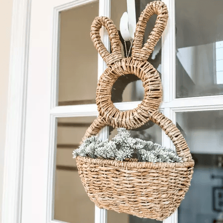 Bunny Basket Hanging Wall Pocket Spring Decor-🎉Easter early sale!!!
