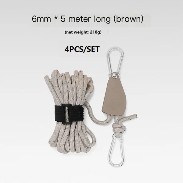 hambort™-Portable Adjustable Fix Tent High Strength Fast Release Pulley Camping Rope(4 Pcs/Set)