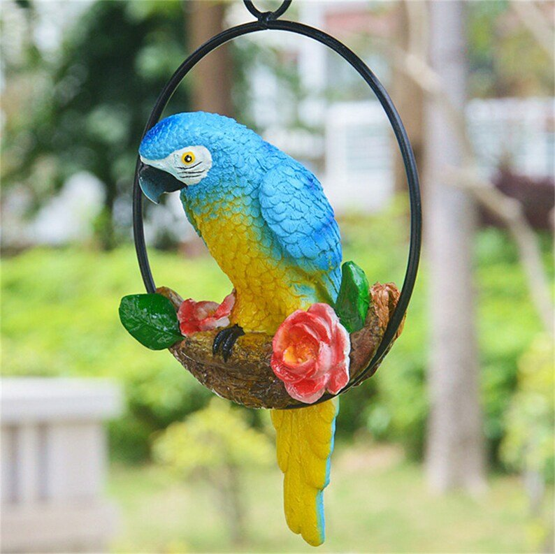 hambort™-Iron ring parrot pendant garden decoration