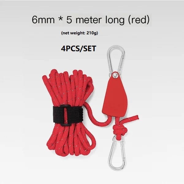 hambort™-Portable Adjustable Fix Tent High Strength Fast Release Pulley Camping Rope(4 Pcs/Set)