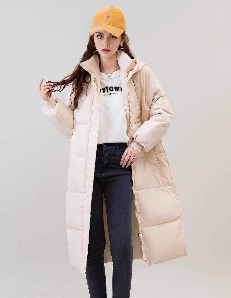 ⚡💥Built for Extreme Cold ❄️Thickened hooded long down jacket