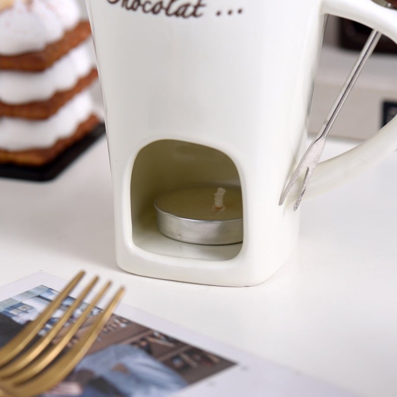 🍫 Handmade Chocolate Melting Mug – The Cozy Fondue Experience