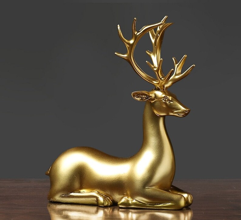 hambort™-Golden Couple Deer Figurines