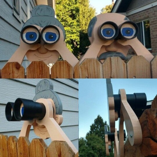 hambort™-Fence Decoration Nosy Old Man and Lady Garden Yard Art