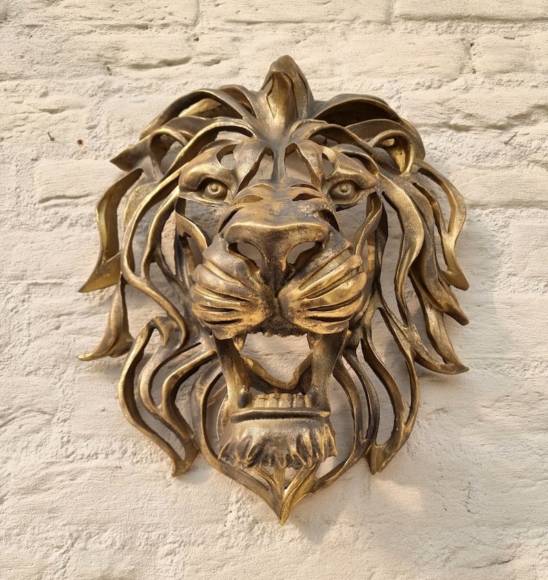 hambort™-Rare Find-Large Lion Head Wall Mounted Art Sculpture