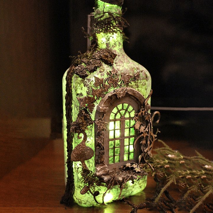 hambort™-Altered Art Bottle - Mystical forest stories