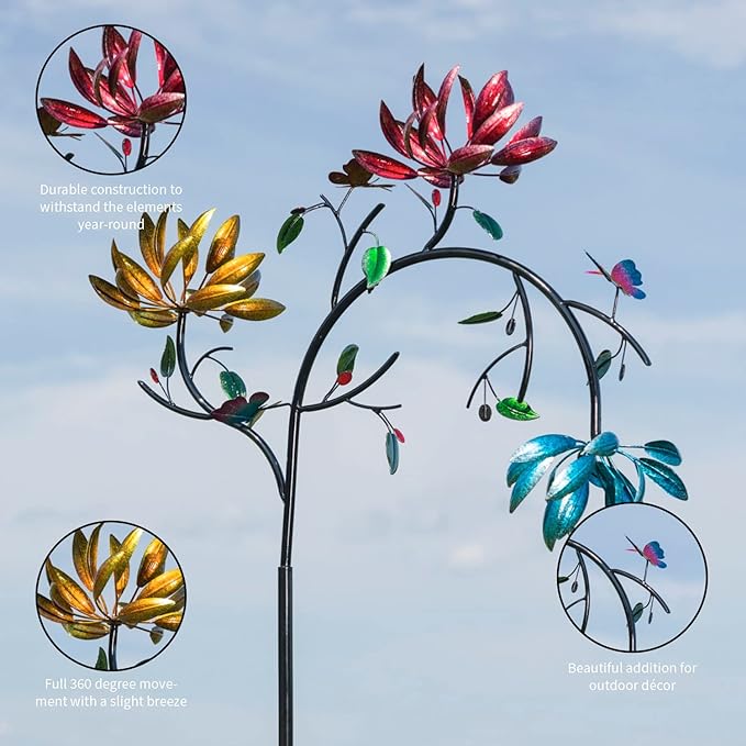 hambort™ -Beautiful Summer Multi Colored Flowers Wind Spinner